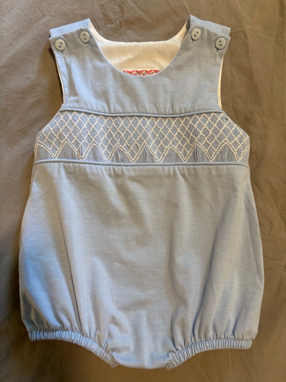 NOLA Smocked 3M Light Blue and White Bubble